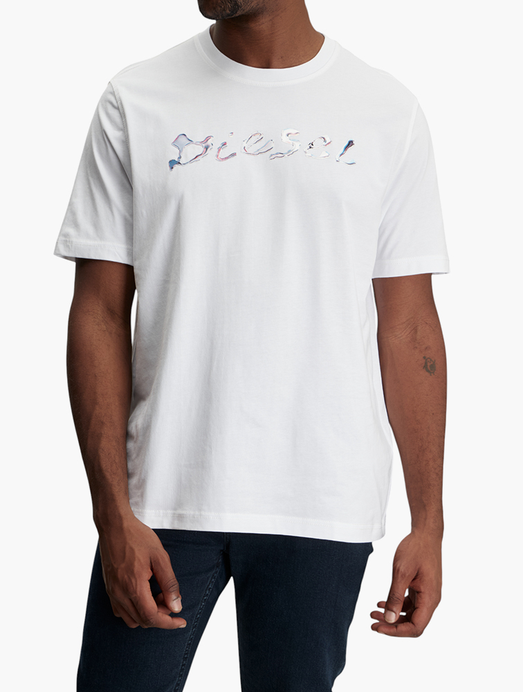 MyRunway | Shop Diesel White T-Adjust-K16 Short Sleeve Tee for Men